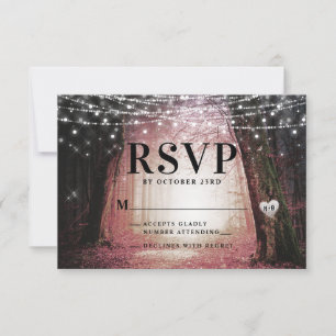 Cartão RSVP Evermore Floresta de Fada Encantada Casamento