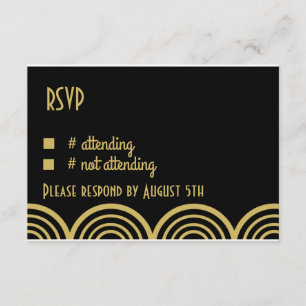 Cartão RSVP Excelente Gatsby Themed Wedding Reply Card