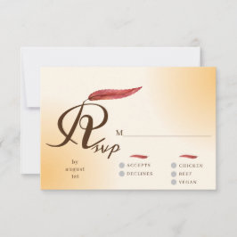 Cartão RSVP Exemplo de Casamento de Tipografia de Autumn Minim