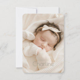 Cartão RSVP Faire-Part de naissance Charline