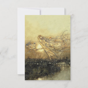 Cartão RSVP "Fairies in Kensington Gardens" por Arthur Rackham