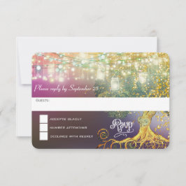 Cartão RSVP Fairytala de madeira de carvalho de floresta Doura