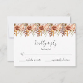 Cartão RSVP Fall Autumn Deixa Casamento Russo de Boho