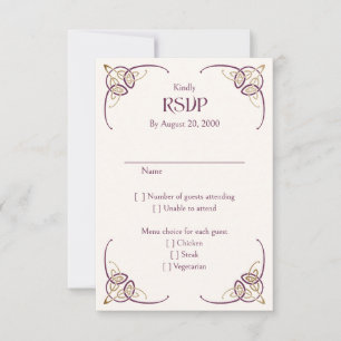 Cartão RSVP Fantasy Celtic Medieval Wedding