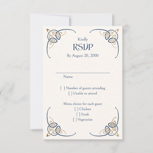 Cartão RSVP Fantasy Celtic Medieval Wedding (Frente)