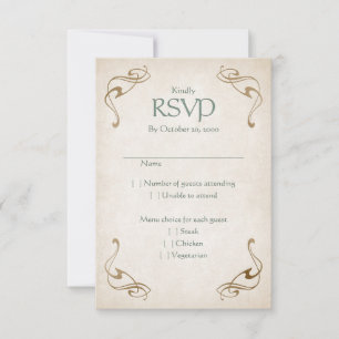 Cartão RSVP Fantasy Medieval Celtic Wedding