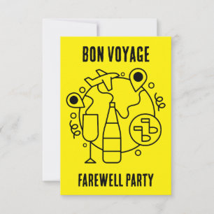 Cartão RSVP Farewell Bon Voyage Party