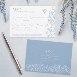 Cartão RSVP Farinha de casamento da borboleta primavera, opção