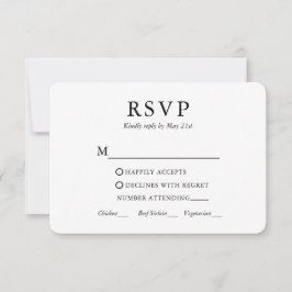 Cartão RSVP Farinha de Casamento Moderna Minimalista