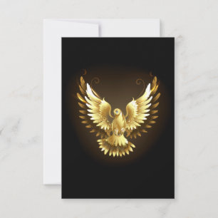 Cartão RSVP Faux Gold Foil Peace Dove em Preto