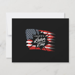 Cartão RSVP Feliz Dia do Trabalho, Presente Bandeira Americana