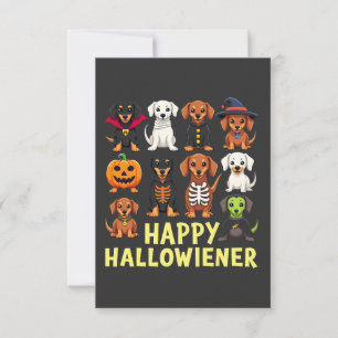 Cartão RSVP Feliz Hallowiener Spooky Halloween Dog Weiner