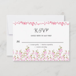 Cartão RSVP Festa de aniversário Floral Elegante