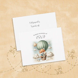Cartão RSVP Festa de Chá de Bebê Aventura de Balão de Ar Quent