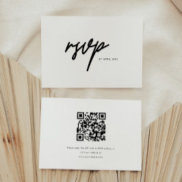 Cartão RSVP Festa de Formatura Minimalista Moderna em Preto e 