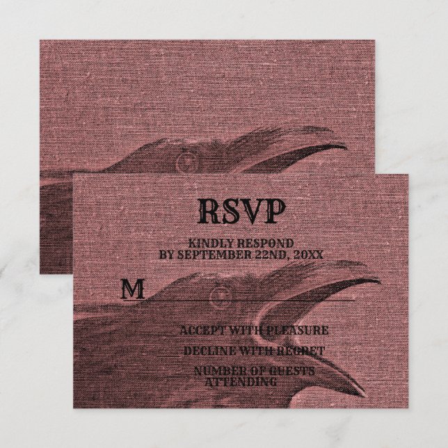 Cartão RSVP Festa do Dia das Bruxas Assustador, Raspberry Red  (Frente/Verso)