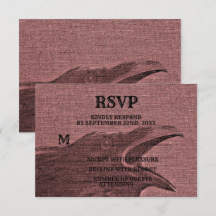 Cartão RSVP Festa do Dia das Bruxas Assustador, Raspberry Red 