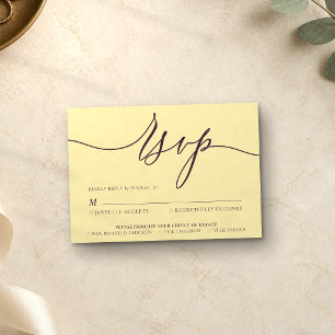 Cartão RSVP Figo da Meia-Noite Minimalista Moderno