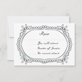 Cartão RSVP Fitas e pérolas de caneta e tinta