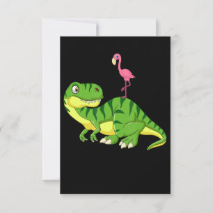 Cartão RSVP Flamingo   Amantes Flamingo Dinossauros