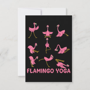 Cartão RSVP Flamingo   Meditação Flamingo Yoga Pose