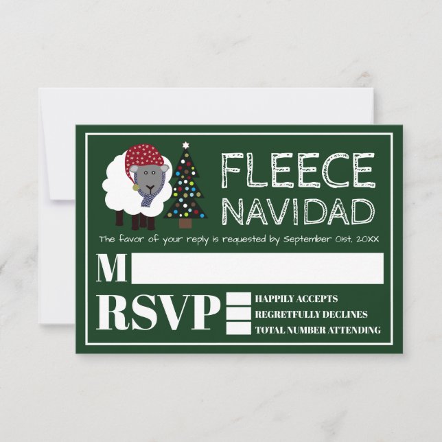 Cartão RSVP Fleece Navidad, vice-presidente do partido de Nata (Frente)