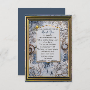 Cartão RSVP Floco de neve único Festivo Obrigado