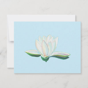 Cartão RSVP Flor de Lotus Branco Luminoso