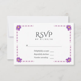 Cartão RSVP Flor de Lótus Indiana em Aquarela