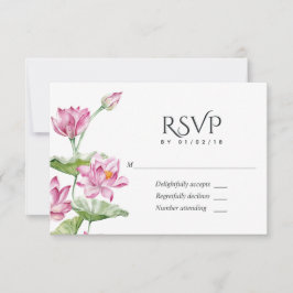 Cartão RSVP Flor de Lótus Indiana em Aquarela