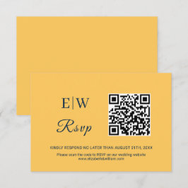 Cartão RSVP Flor de Raios Simples Elegante com Casamento Monog