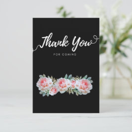 Cartão RSVP Flor silvestre branco e rosa, obrigado, cartas