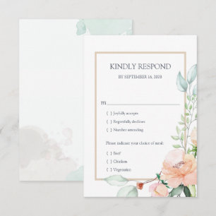 Cartão RSVP Florais em Aquarela de Verão Escolha de Refeição