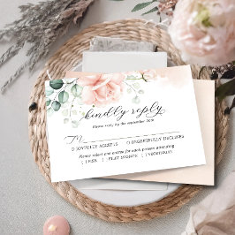 Cartão RSVP floral Blush Pink