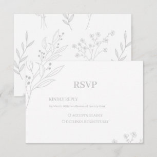 Cartão RSVP Floral Boho do Canto de Prata