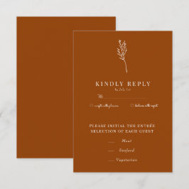 Cartão RSVP Floral Botânica Minimalista | Casamento Chic Flor