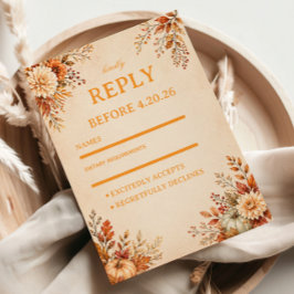 Cartão RSVP Floral Colheita Quente