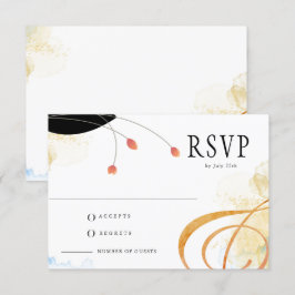 Cartão RSVP Floral de Melody Poetic Watercolor