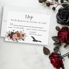 Cartão RSVP Floral de outono de Halloween Floral