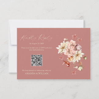 Cartão RSVP Floral Elegante para Casamentos