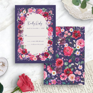 Cartão RSVP Floral Escuro Mal-humorado
