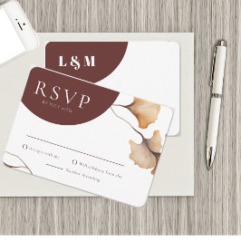 Cartão RSVP Floral Minimalista de Casamento Floral