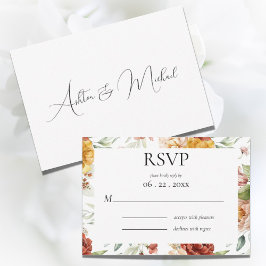 Cartão RSVP Floral Moderno de Aquarela Elegante