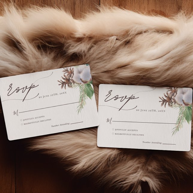 Cartão RSVP Floral Poinsettia Watercolor Casamento (Criador carregado)