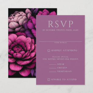 Cartão RSVP Floral Puro Negrito