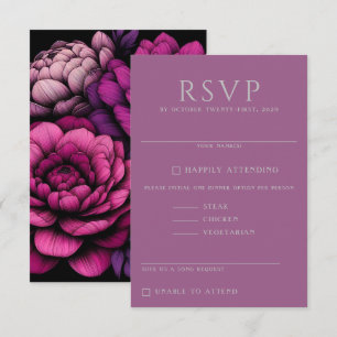 Cartão RSVP Floral Puro Negrito