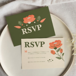Cartão RSVP Floral Simples