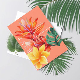 Cartão RSVP Floral tropical