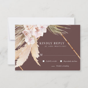 Cartão RSVP Floral Tropical Elegante