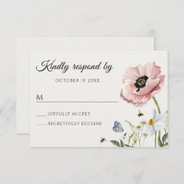 Cartão RSVP Floreal estético